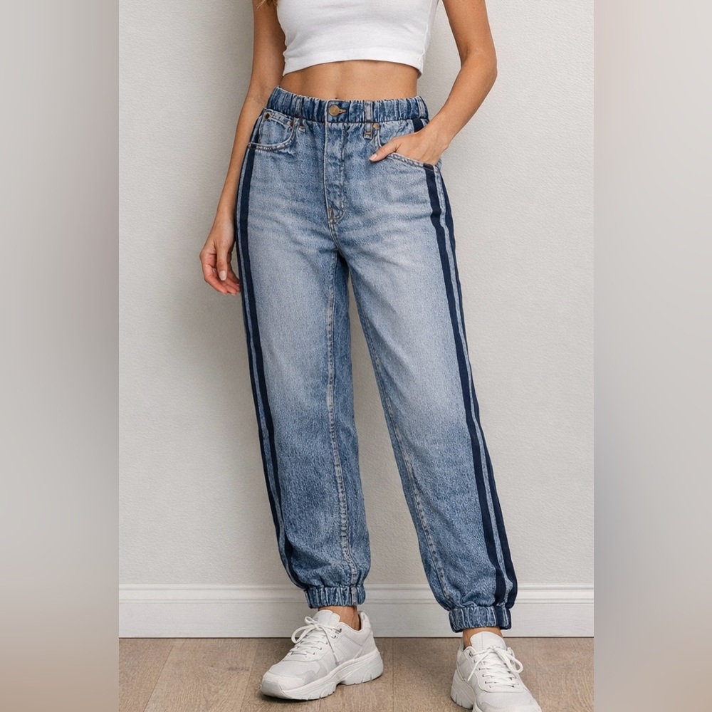 Vintage Havana Blue Denim Jeans Joggers Full length.
